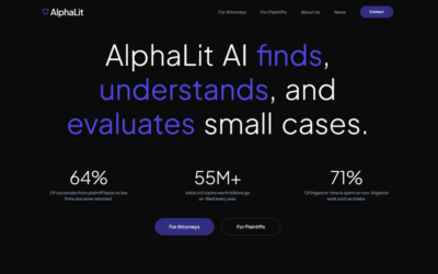 our legal news picks 8 AI Startup AlphaLit Raises $3.2M Seed Round To Screen And Score Smaller Cases And Route Them To Lawyers
