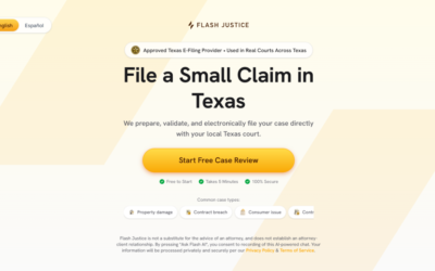 our legal news picks 24 Flash Justice Aims to Take Small-Claims Plaintiffs Not Just to the Form, But All the Way through Filing