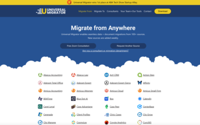 our legal news picks 36 Universal Migrator Releases scripts that migrate Quickbooks, LexiPi, and INS Zoom to Clio, MyCase, Litify and Lawmatics