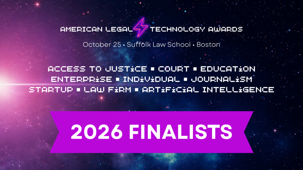 Finalists Named for American Legal Technology Awards; Winners To Be Named At October Gala in Boston
