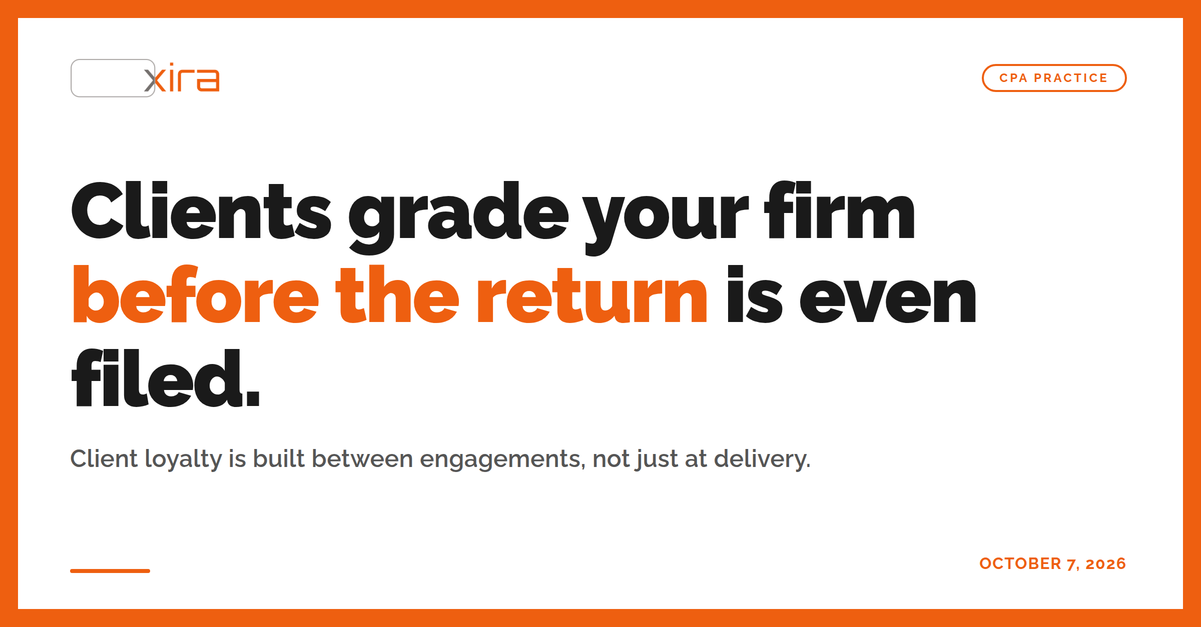 XIRA on LinkedIn 11 post 101 clients grade your firm before the retur image