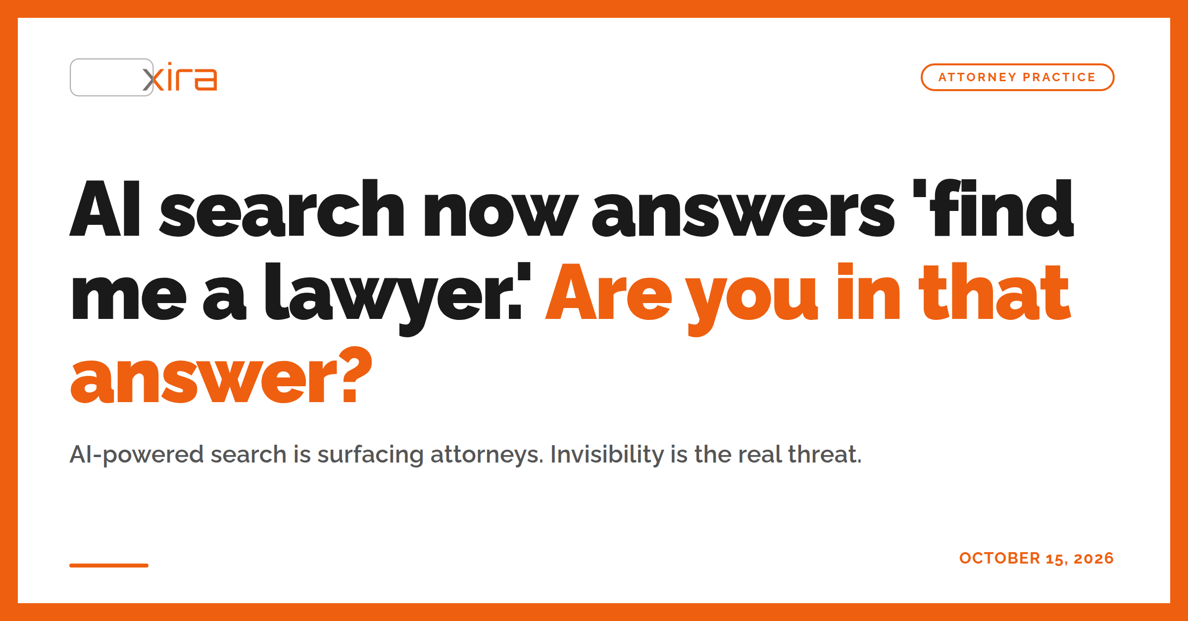 XIRA on LinkedIn 5 post 107 ai search now answers find me a lawyer a image